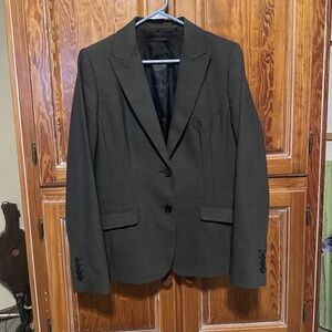 Griege ELIE TAHARI Women's Single Breasted 67% Virgin Wool Lined Jacket Sz 14